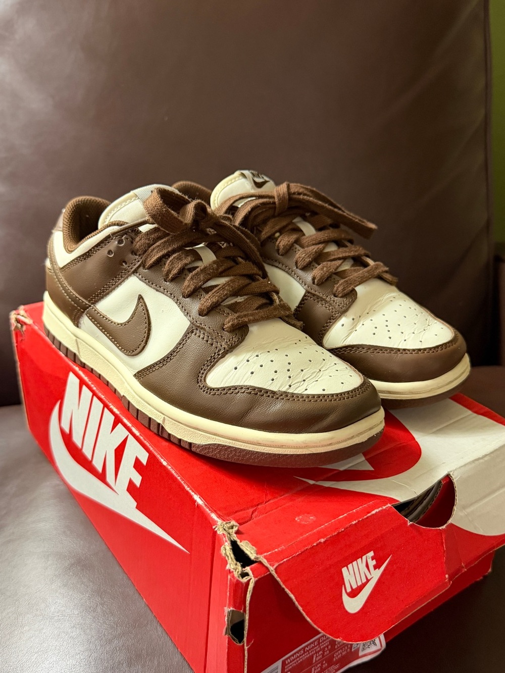 Nike Dunk Low Brown & Sail Sneakers - Women’s size 6